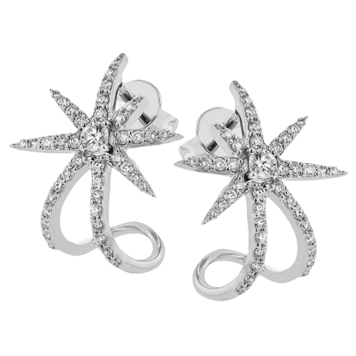 Starburst Earrings in 18k Gold with Diamonds