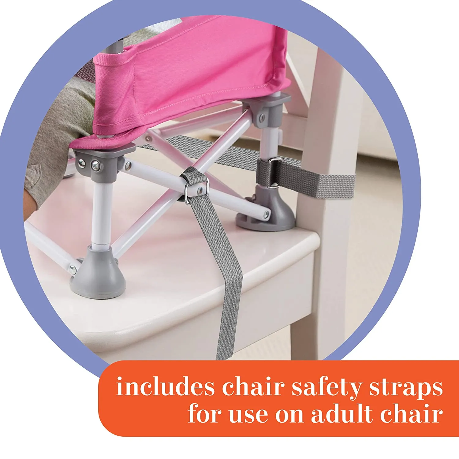 Summer Pop ‘N Sit Portable Booster Chair, Pink – Booster Seat for Indoor/Outdoor Use – Fast, Easy and Compact Fold