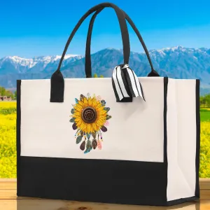 Sunflower Cotton Canvas Tote Bag Nurse Appreciation Gift Bag Gift for Her Birthday Gift Bee Kind Mental Health Matters Save The Bees