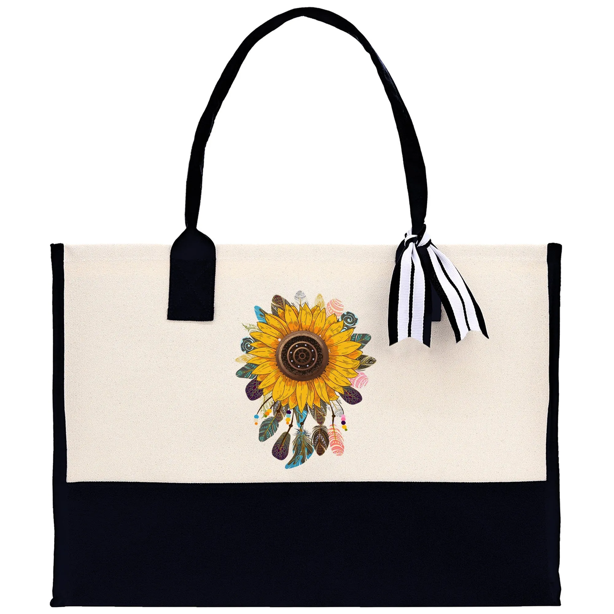 Sunflower Cotton Canvas Tote Bag Nurse Appreciation Gift Bag Gift for Her Birthday Gift Bee Kind Mental Health Matters Save The Bees
