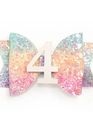 Sweet Wink: Pastel Rainbow Clip: 4th Birthday