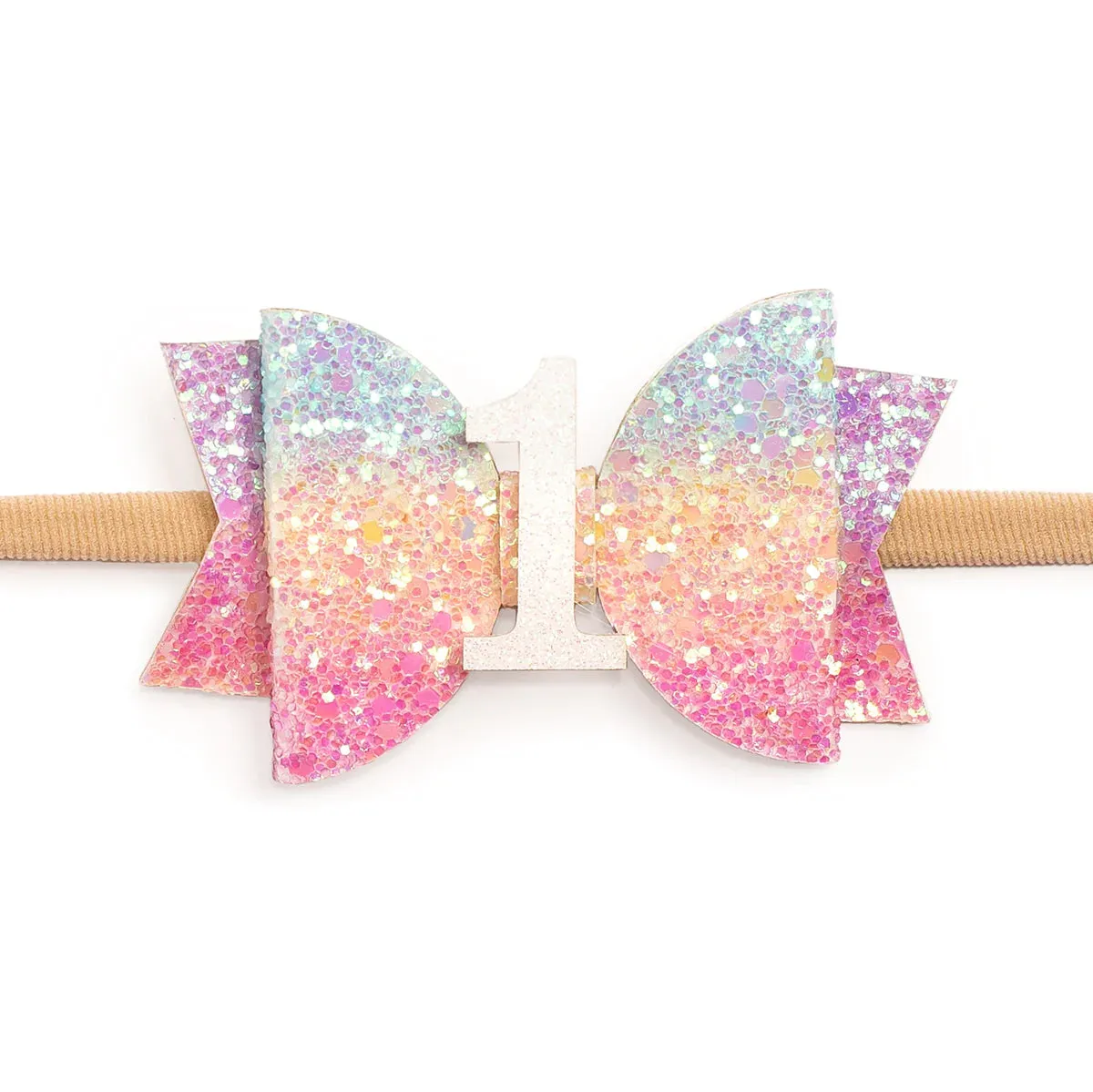 Sweet Wink: Pastel Rainbow Headband: 1st Birthday