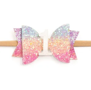 Sweet Wink: Pastel Rainbow Headband: 1st Birthday