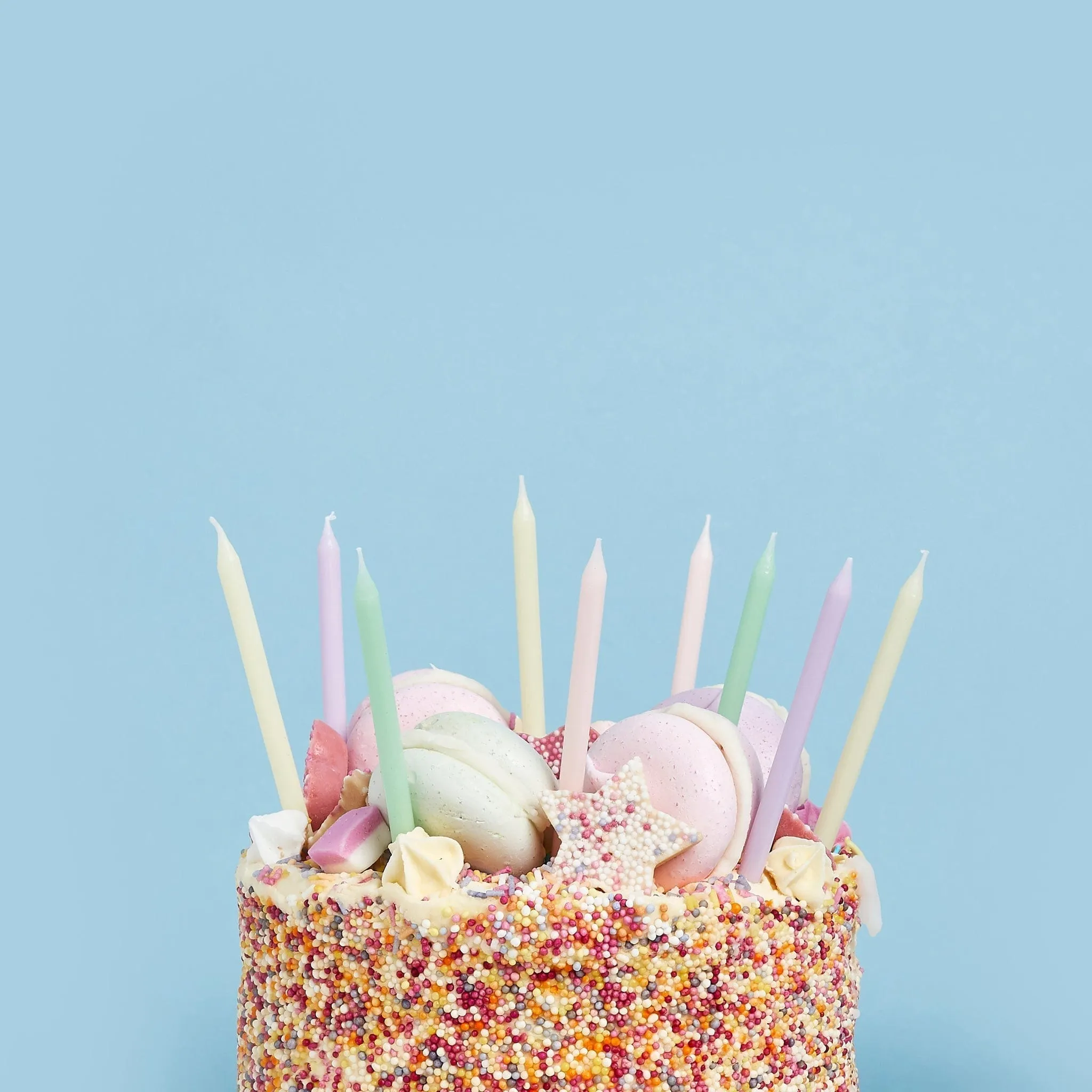 Tall Pastel Cake Candles