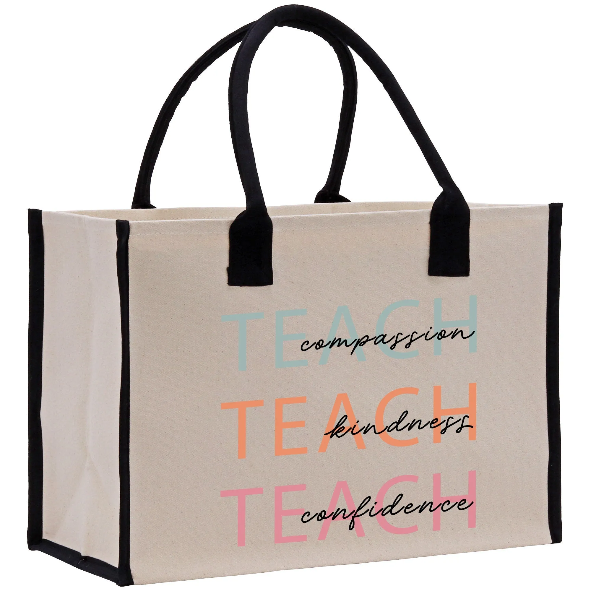 Teacher Cotton Canvas Tote Bag Gift for Teachers Teacher Life Tote Teacher Appreciation Gift Bag