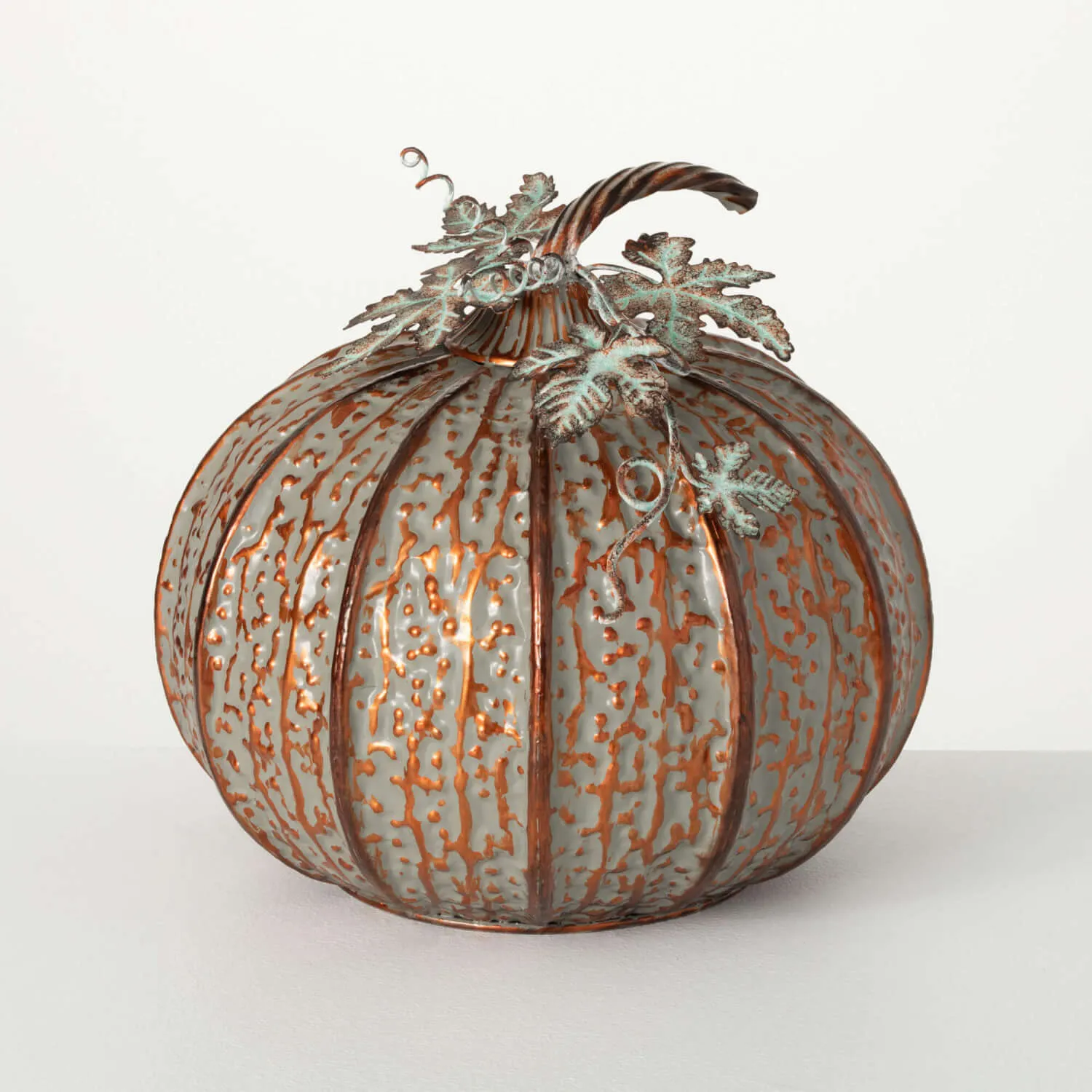 Textured Metal Round Pumpkin