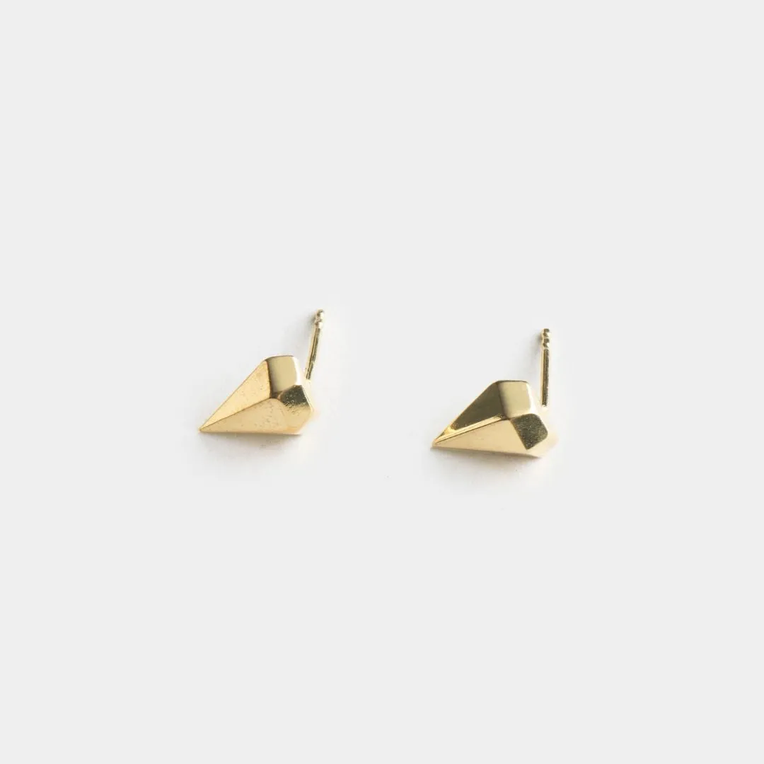 The Diamond - earrings - sterling silver 925 - gold plated