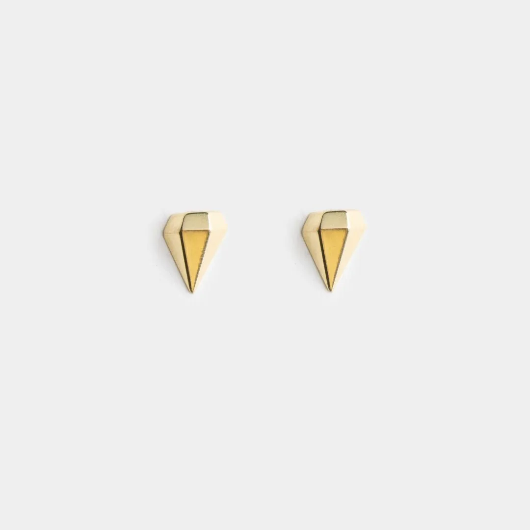The Diamond - earrings - sterling silver 925 - gold plated