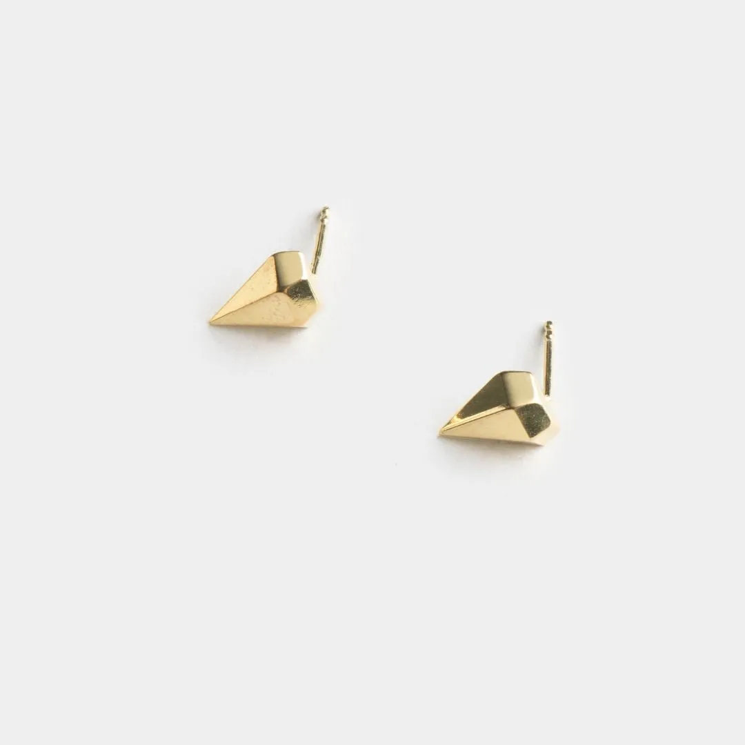The Diamond - earrings - sterling silver 925 - gold plated