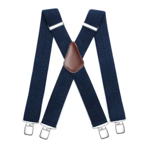 Thick Trouser 2 inch Adjustable Suspender - NAVY BLUE-2