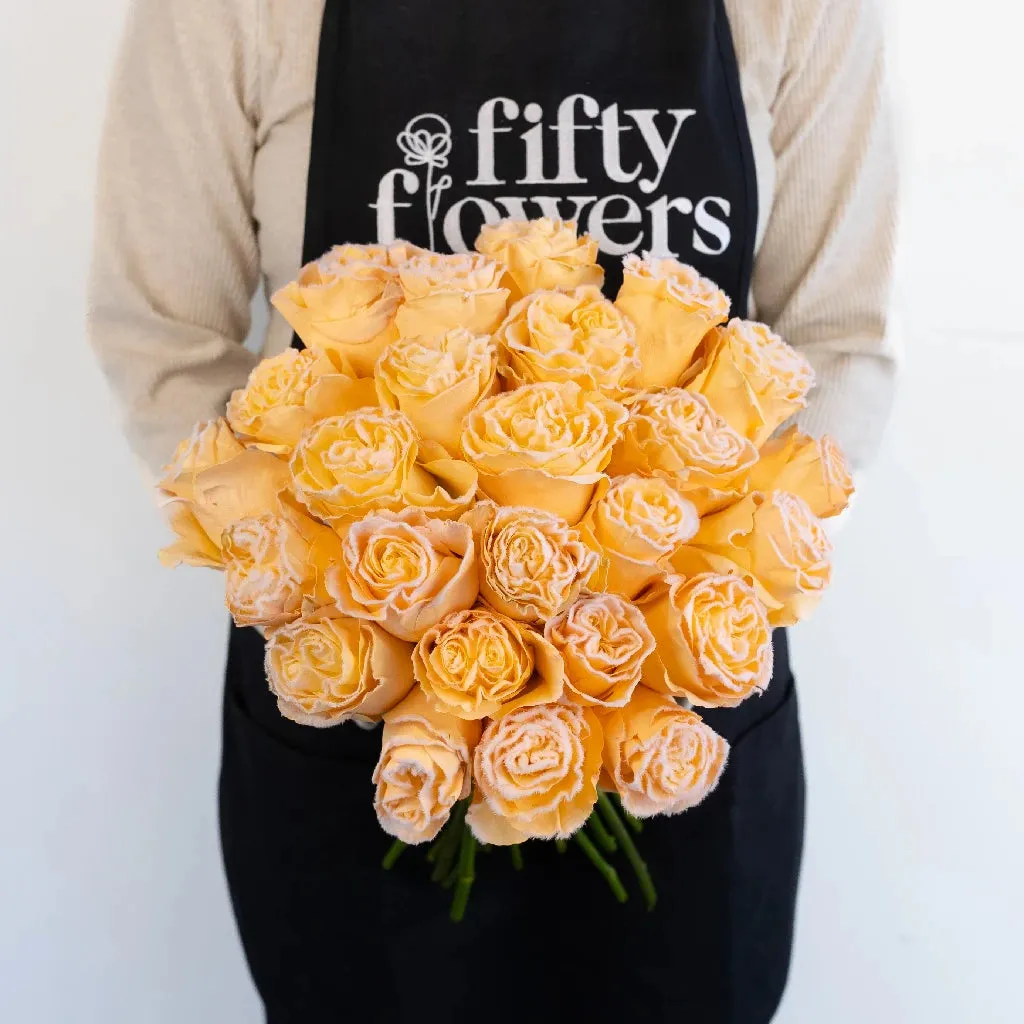 Tinted Peach Fuzzy Roses