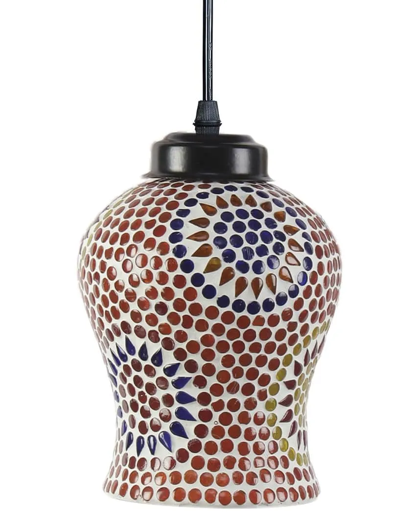 Traditional Craftsmanship Mosaic Cluster Three Hanging Lamps | 10 x 20 inches
