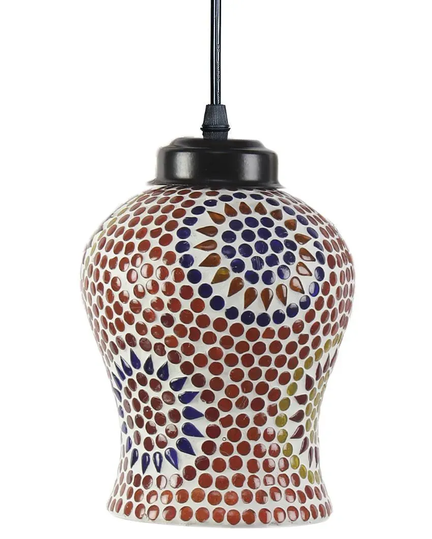 Traditional Craftsmanship Mosaic Cluster Three Hanging Lamps | 10 x 20 inches