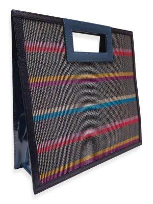 Trapecio Handbag - Navy Taupe Multi 3