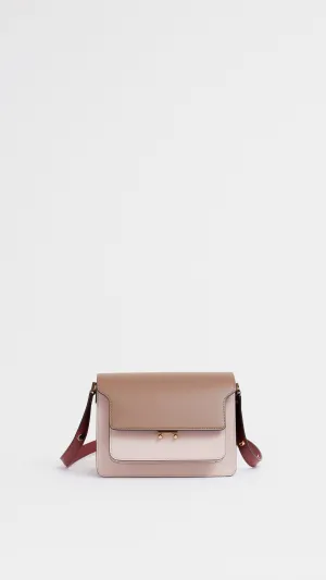 Trunk Bag in Gold Brown, Quartz and Burgundy