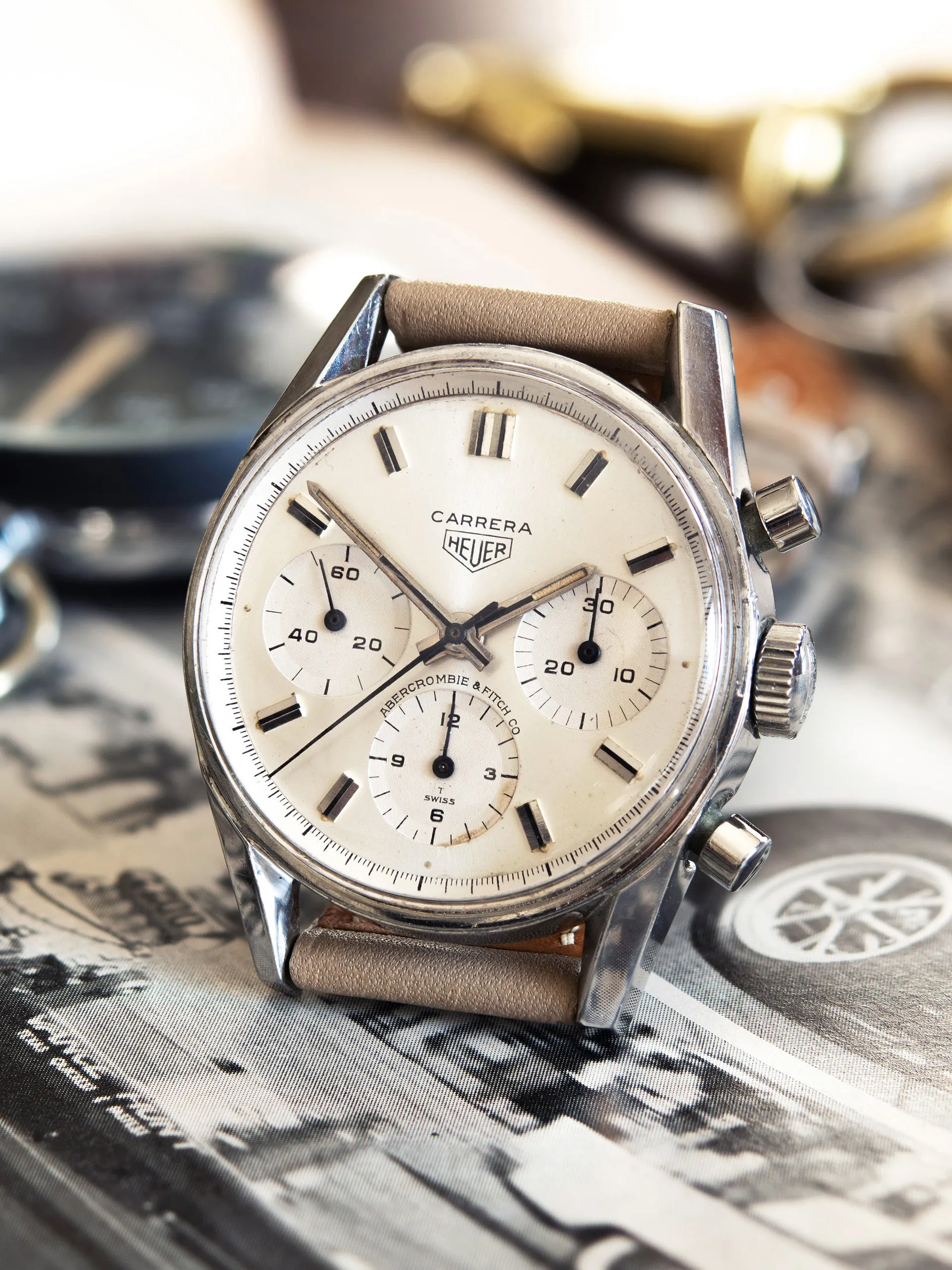 *Unpolished* 1960s Heuer Carrera 12 (Ref. 2447s) "Abercrombie & Fitch Co."