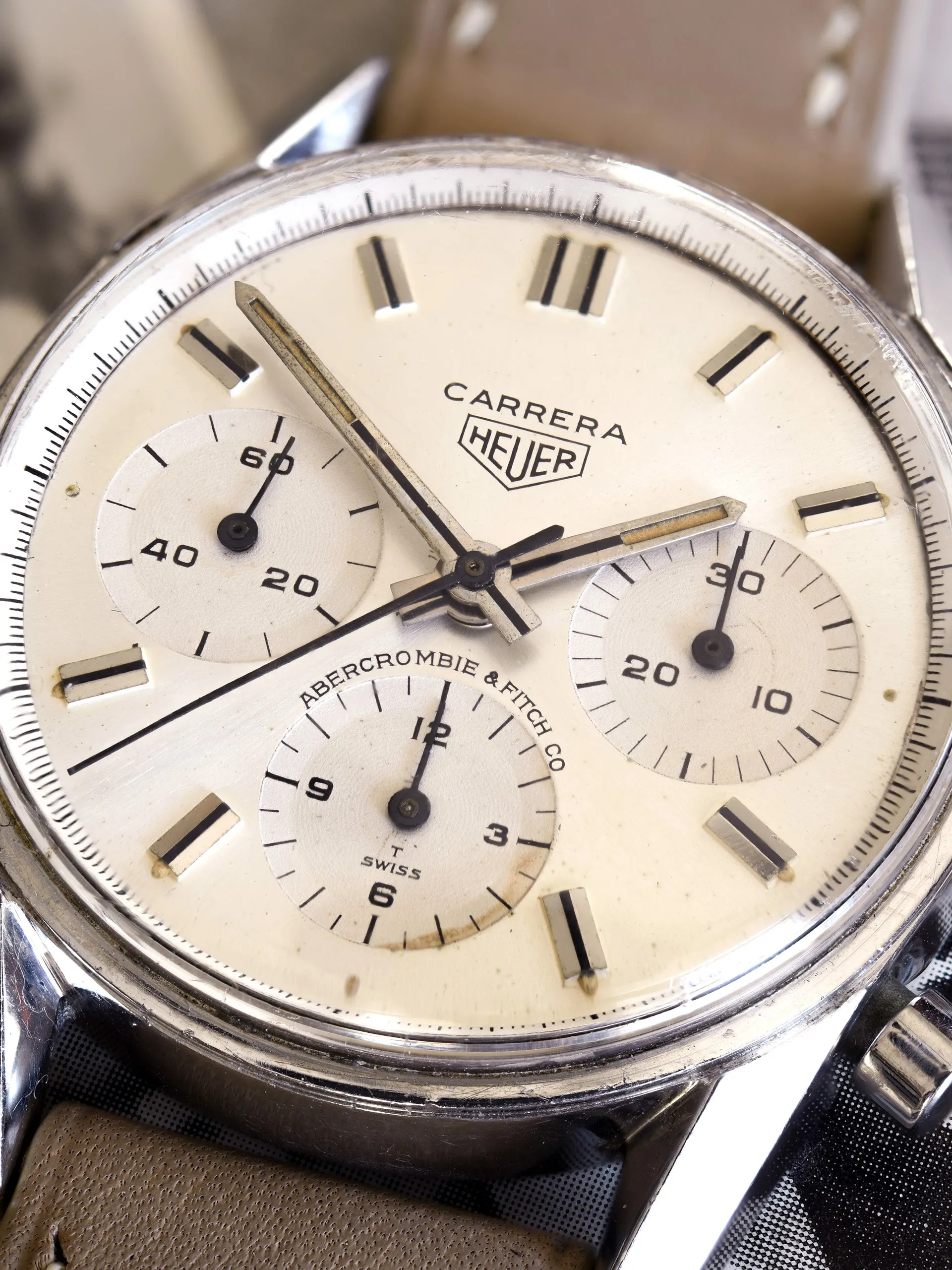 *Unpolished* 1960s Heuer Carrera 12 (Ref. 2447s) "Abercrombie & Fitch Co."