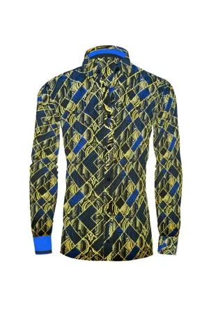 Vercini Sapphire Labyrinth Premium Cotton Shirt