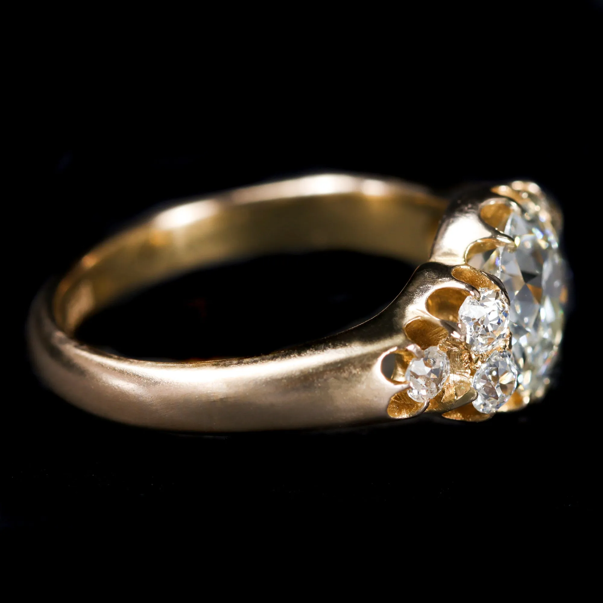 Victorian 2.23 Carat Old Mine Cut Diamond Engagement Ring, Circa 1881
