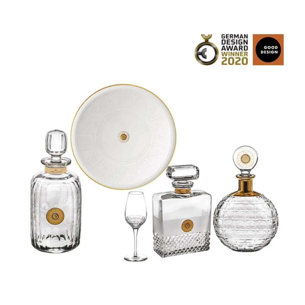 Vista Alegre My Rare Spirits Bookman whisky decanter with gold decoration