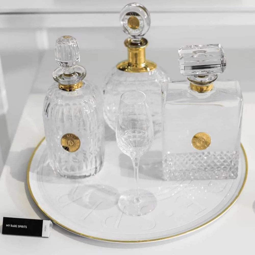 Vista Alegre My Rare Spirits Bookman whisky decanter with gold decoration