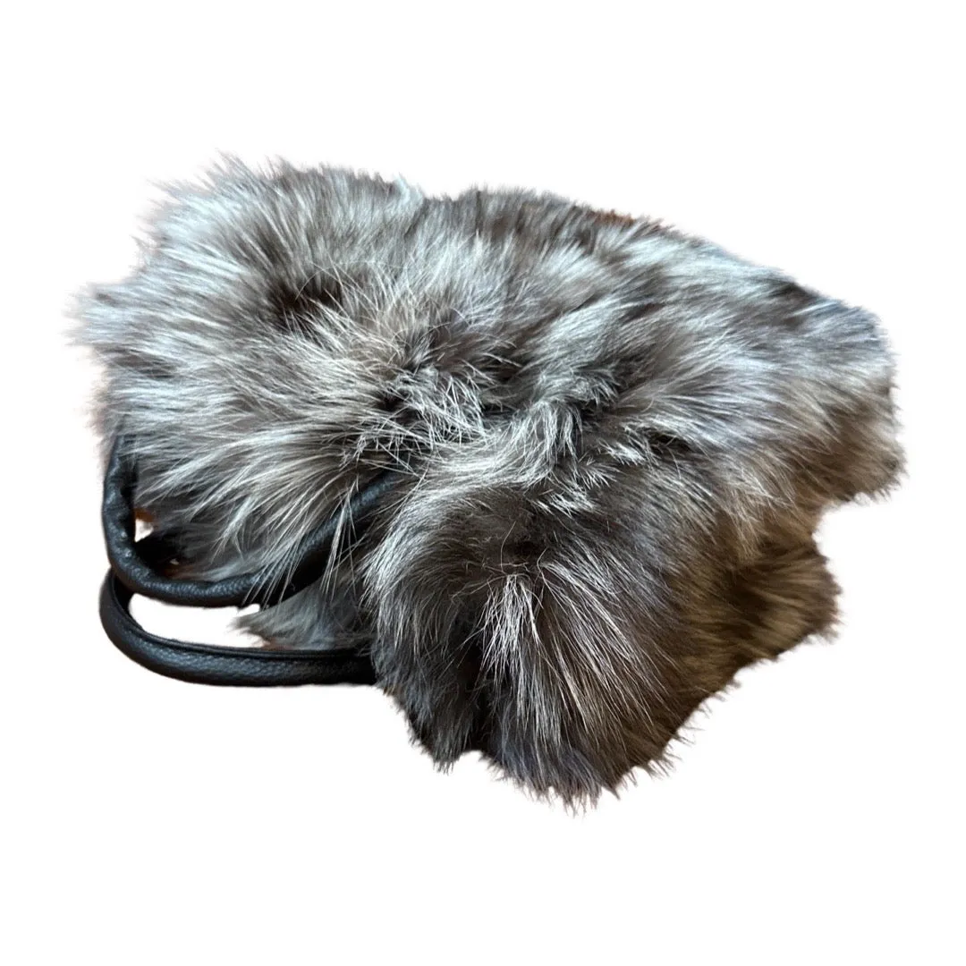 Volare Ladies Silver Fox Fur Handbag