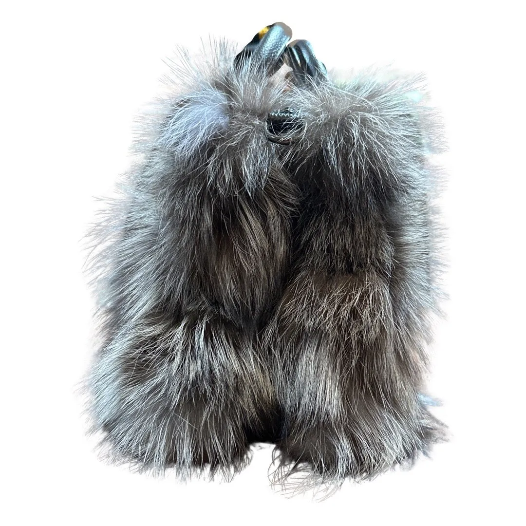 Volare Ladies Silver Fox Fur Handbag