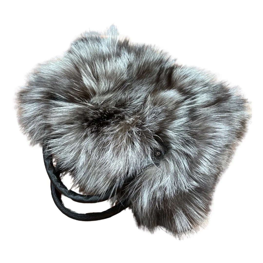 Volare Ladies Silver Fox Fur Handbag
