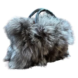 Volare Ladies Silver Fox Fur Handbag