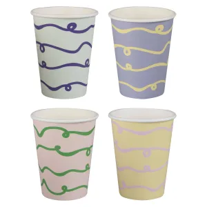 Wavy Pastel Party Cups (Pack 8)