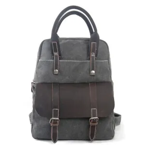Waxed Canvas  School Backpack Top Handle Handbag