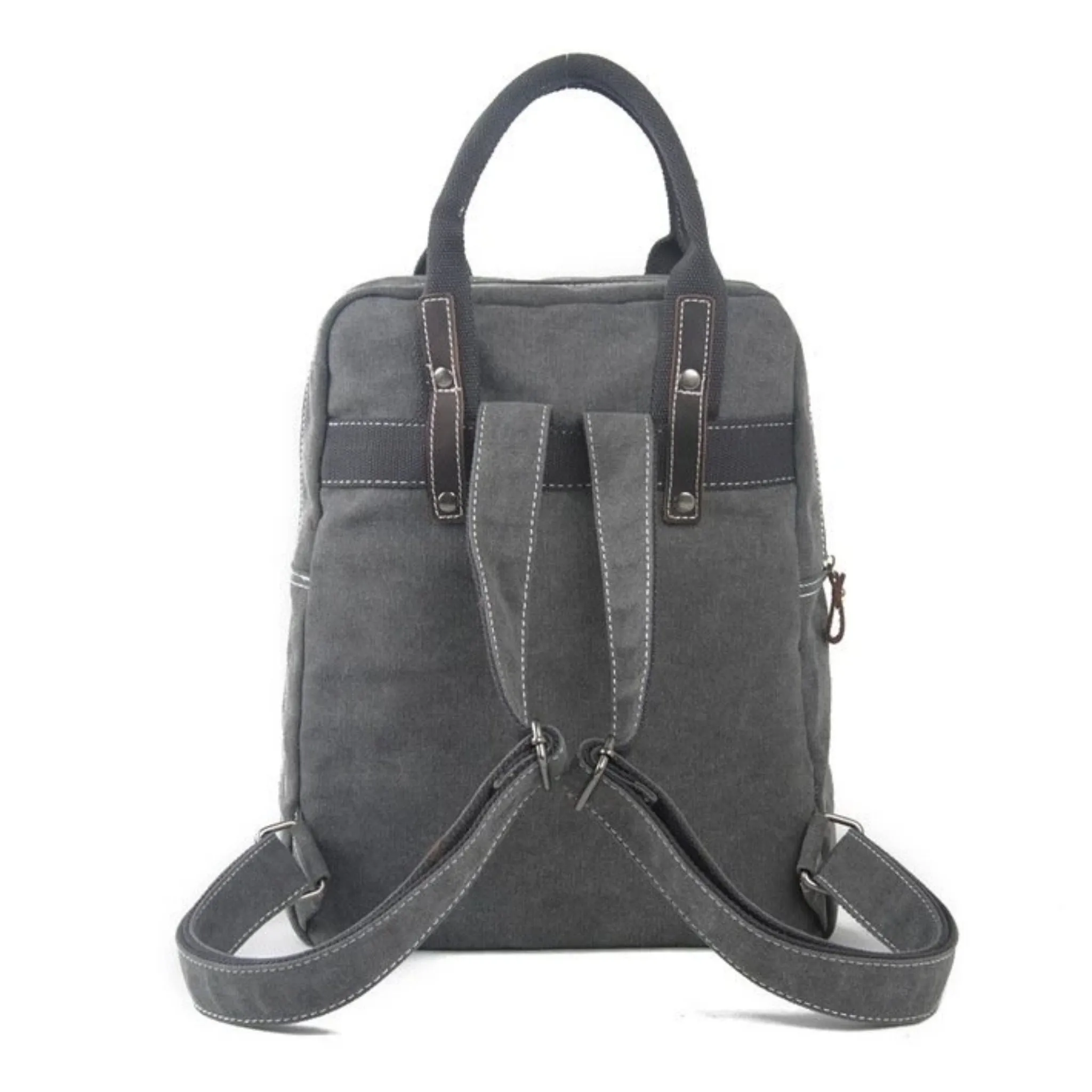Waxed Canvas  School Backpack Top Handle Handbag