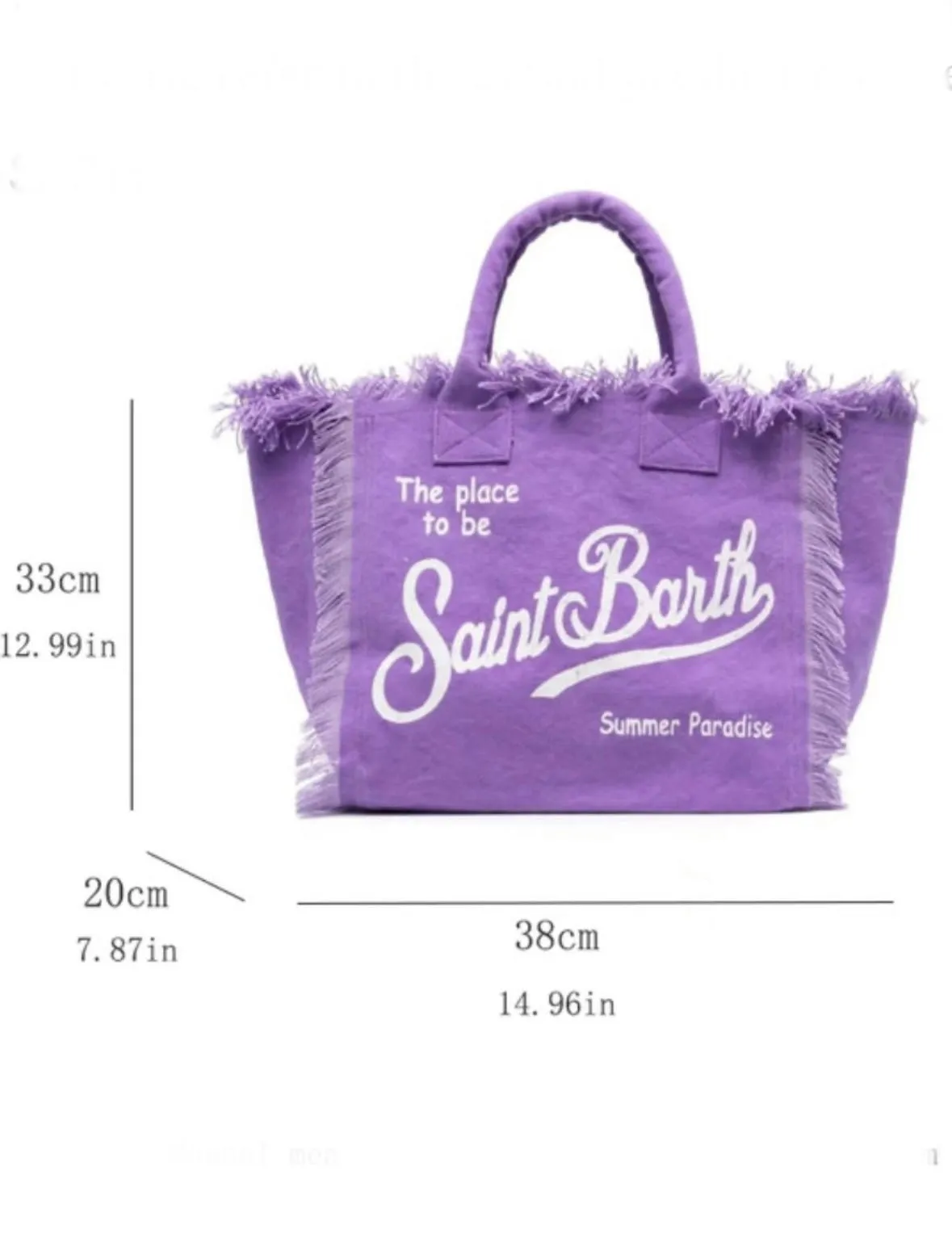 White big Saint Barts boho handbag