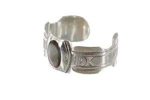 WINARUZ Silver and Semi-precious Stone Large Cuff Bracelet