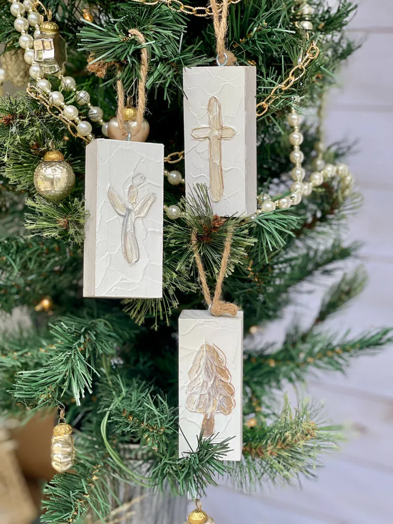 Winter Glow White Painted Christmas Ornament