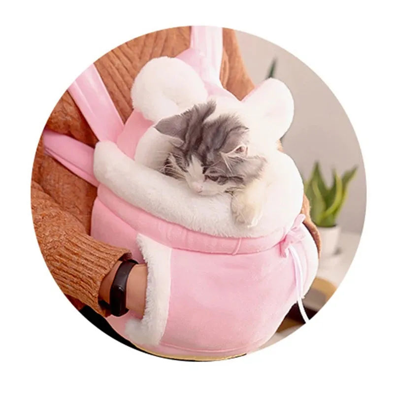 Winter Warm Pet Carrier Bag - Cozy Backpack for Small Cats and Dogs