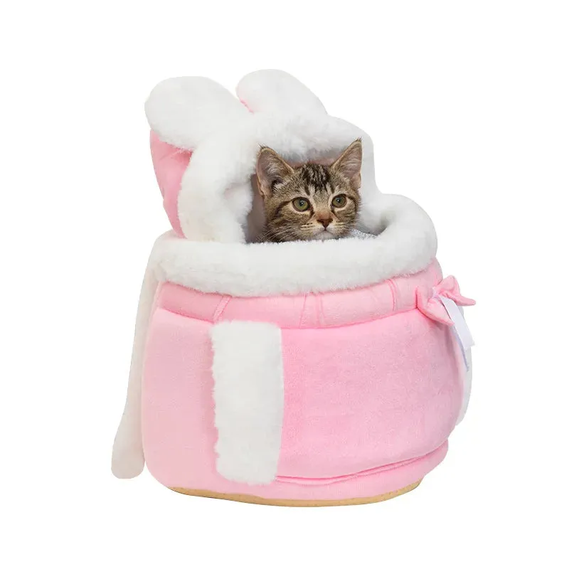 Winter Warm Pet Carrier Bag - Cozy Backpack for Small Cats and Dogs