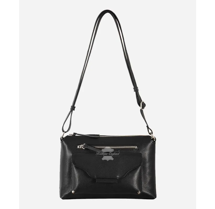 Womens Shoulder Bag Black Leather Travel Satchel Handbags For Women